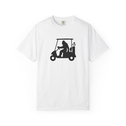 Garment-Dyed T-shirt - Big Foot Golf Cart Design