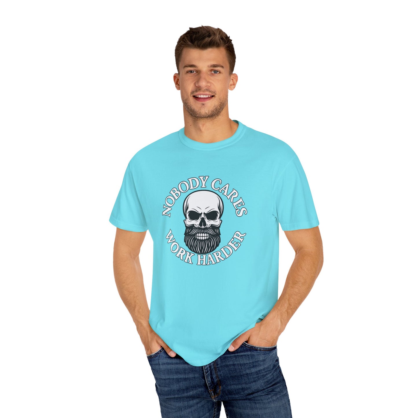 Edgy Unisex T-Shirt - "Nobody Cares, Work Harder" - Motivational Fashion, Gift for Him/Her, Street Style, Casual Wear, Unique Graphic Tee