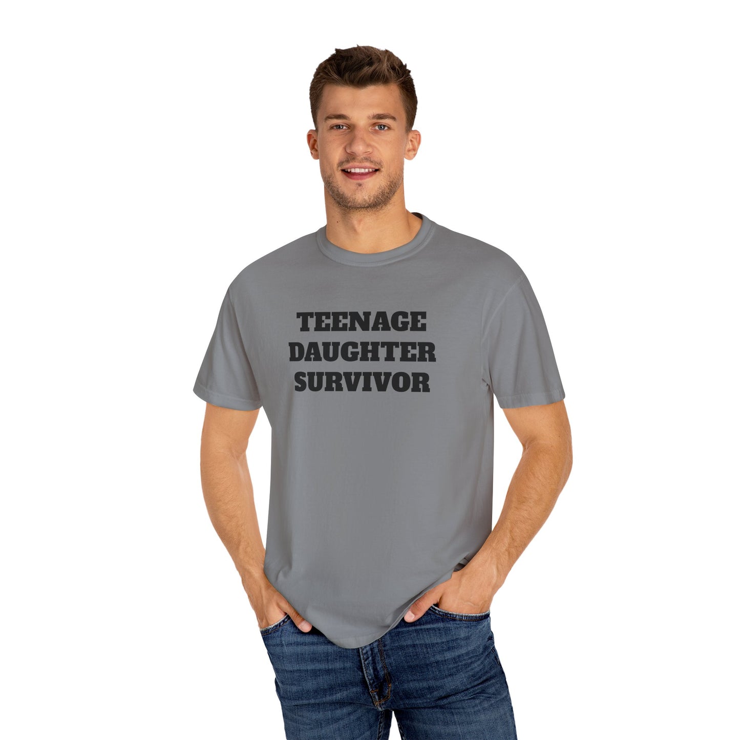 Teenage Daughter Survivor T-Shirt, Humor Tee for Parents, Funny Gift for Moms and Dads, Casual Wear, Parenting Gift, Family Humor Apparel
