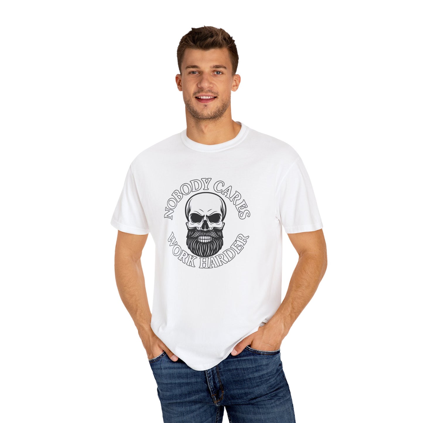 Edgy Unisex T-Shirt - "Nobody Cares, Work Harder" - Motivational Fashion, Gift for Him/Her, Street Style, Casual Wear, Unique Graphic Tee