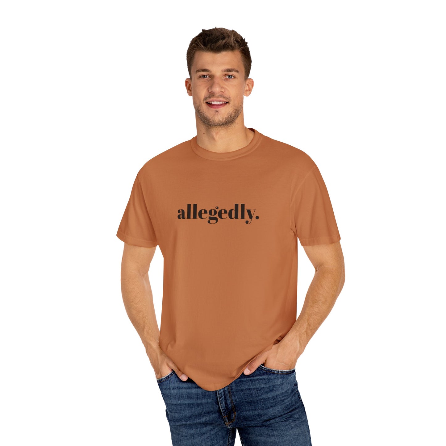 Trendy Allegedly T-Shirt, Funny Gift for Friends, Casual Wear, Statement Shirt, Unisex Apparel for Everyday Style