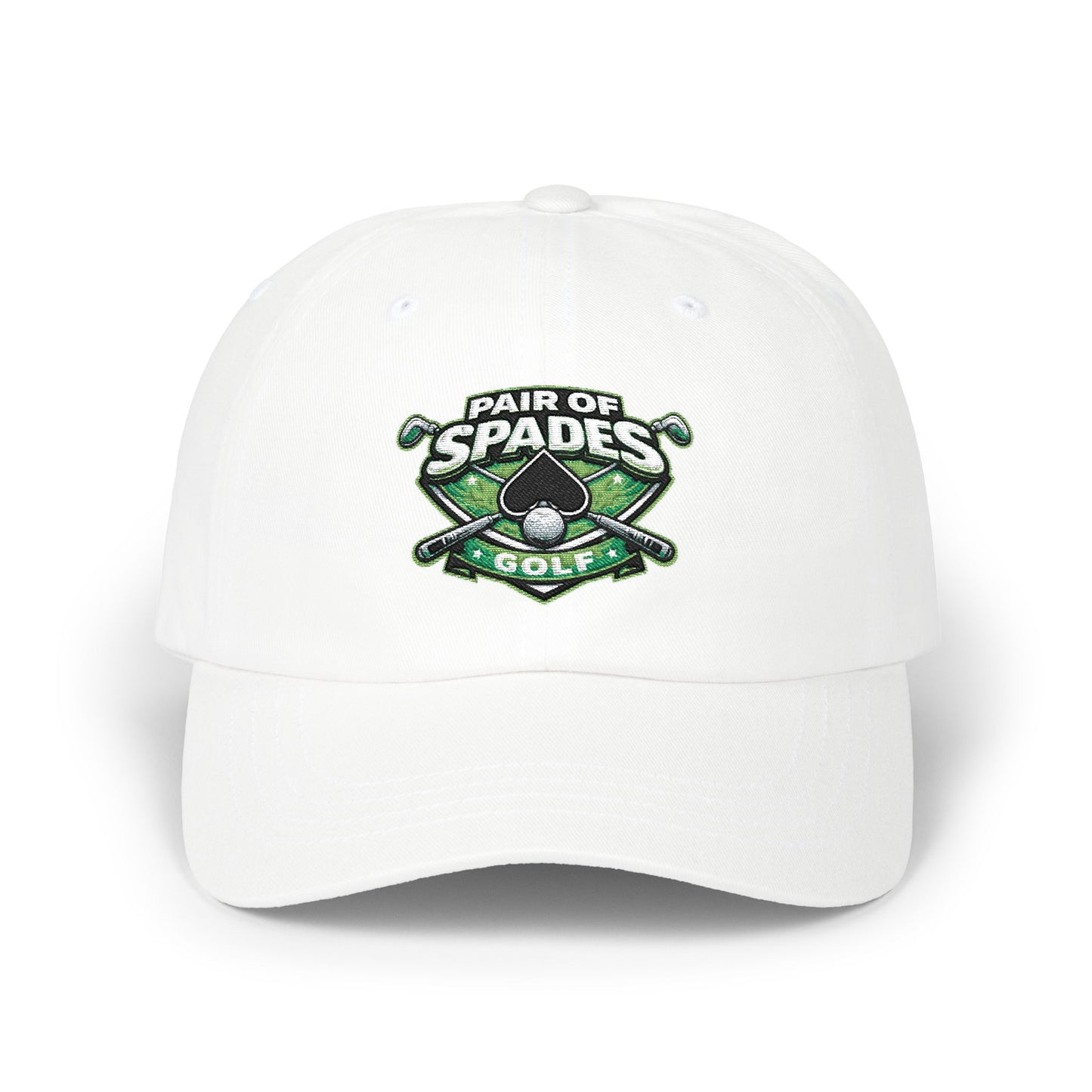 Pair of Spades Golf Dad Cap — Embroidered Golf Logo Hat for Golfers