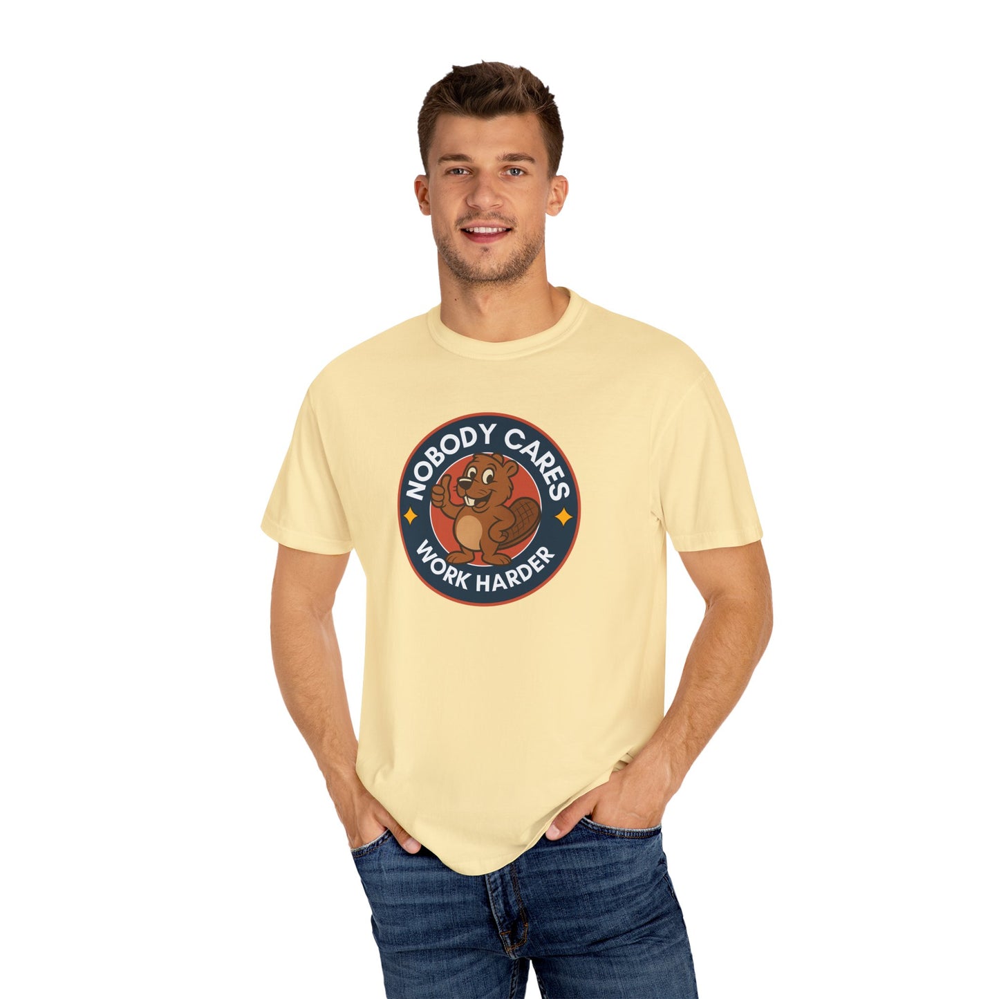 Playful Squirrel Motivation T-Shirt - Casual Tee for Fun Vibes, Gift for Friends, Work Harder Reminder, Birthday Gift, Humor Shirt