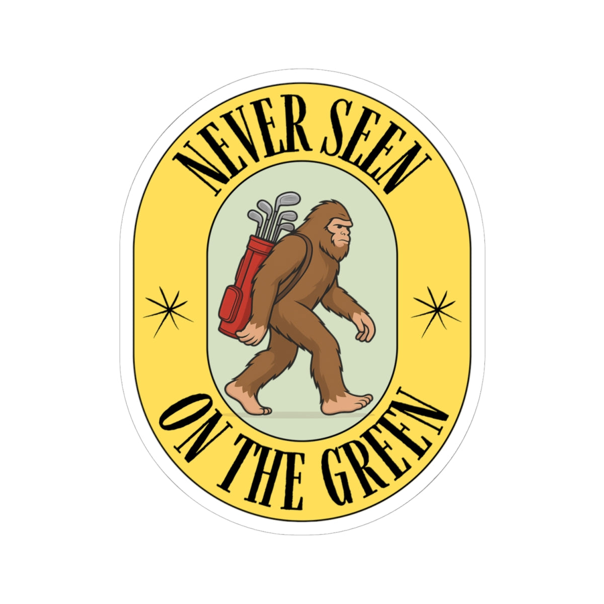 Funny Bigfoot Golf Kiss-Cut Stickers
