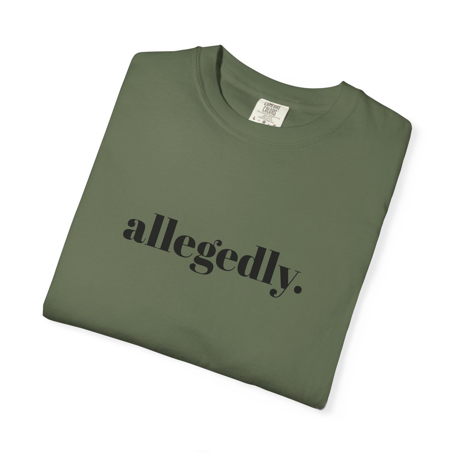 Trendy Allegedly T-Shirt, Funny Gift for Friends, Casual Wear, Statement Shirt, Unisex Apparel for Everyday Style