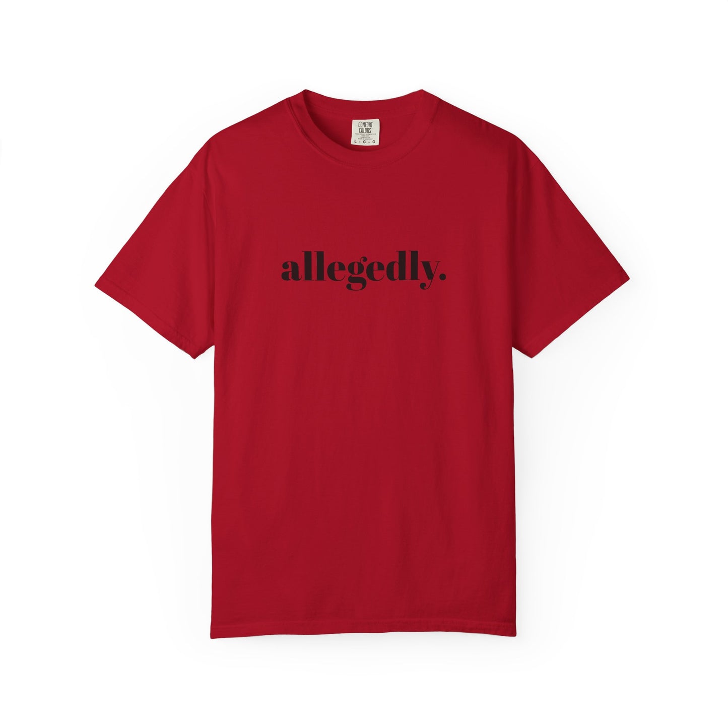 Trendy Allegedly T-Shirt, Funny Gift for Friends, Casual Wear, Statement Shirt, Unisex Apparel for Everyday Style