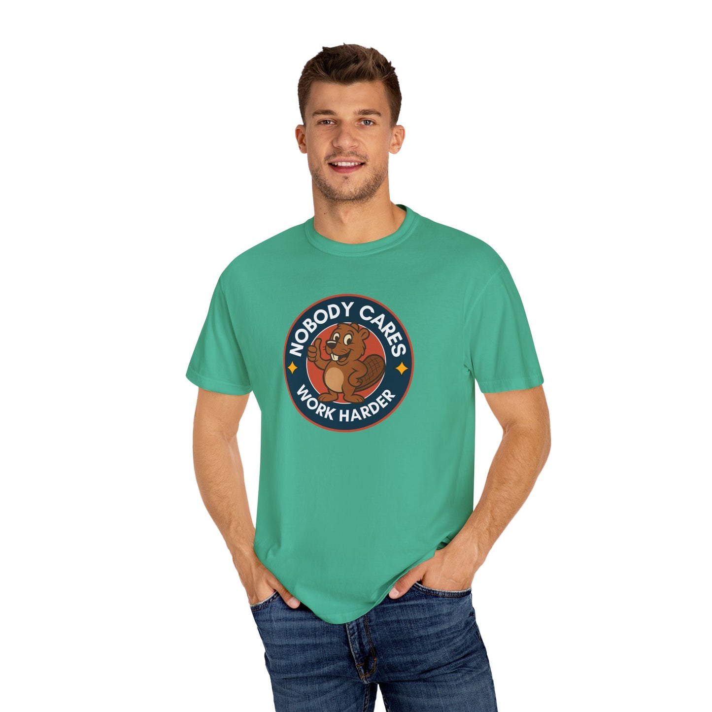Playful Squirrel Motivation T-Shirt - Casual Tee for Fun Vibes, Gift for Friends, Work Harder Reminder, Birthday Gift, Humor Shirt