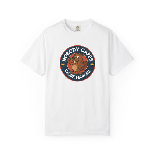 Playful Squirrel Motivation T-Shirt - Casual Tee for Fun Vibes, Gift for Friends, Work Harder Reminder, Birthday Gift, Humor Shirt
