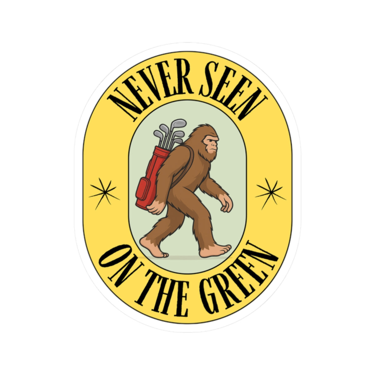 Funny Bigfoot Golf Kiss-Cut Stickers