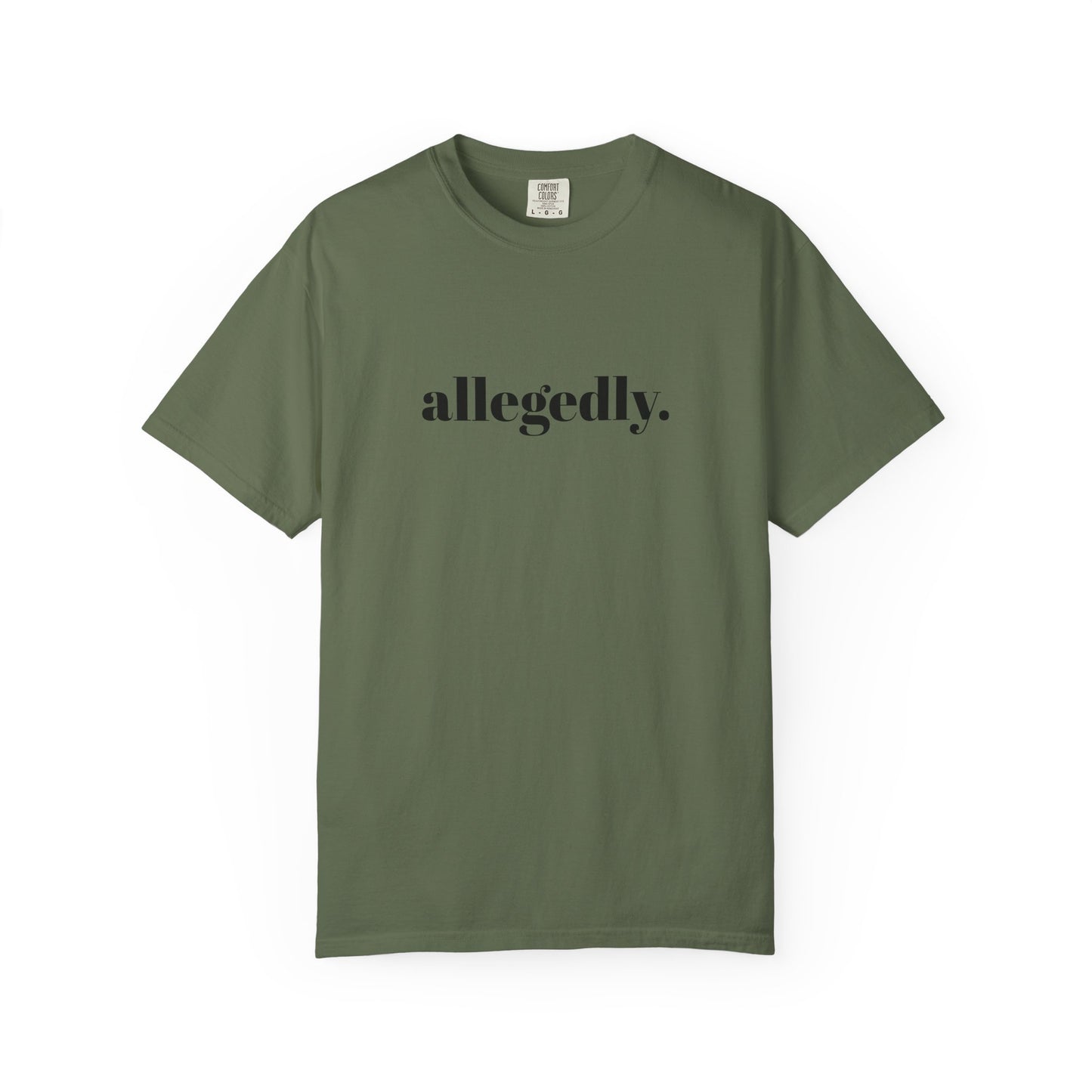 Trendy Allegedly T-Shirt, Funny Gift for Friends, Casual Wear, Statement Shirt, Unisex Apparel for Everyday Style