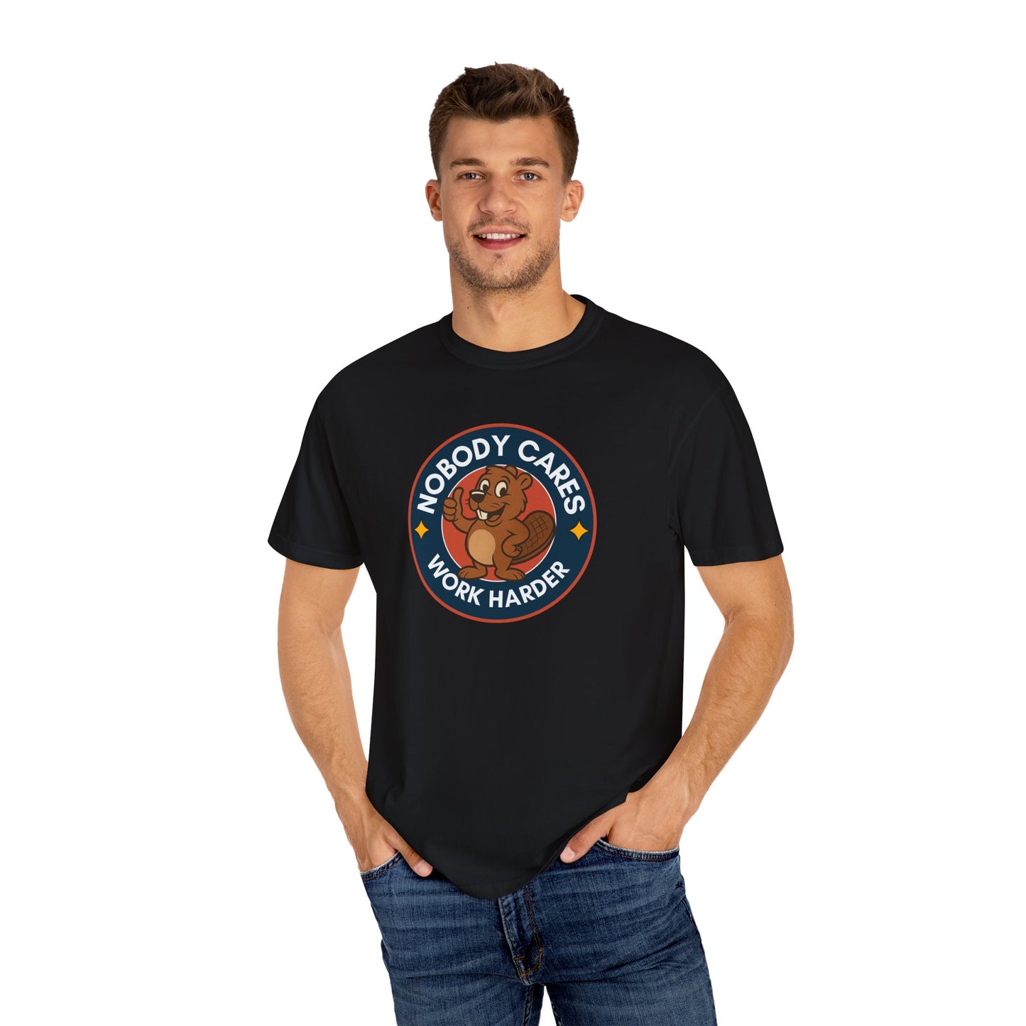 Playful Squirrel Motivation T-Shirt - Casual Tee for Fun Vibes, Gift for Friends, Work Harder Reminder, Birthday Gift, Humor Shirt