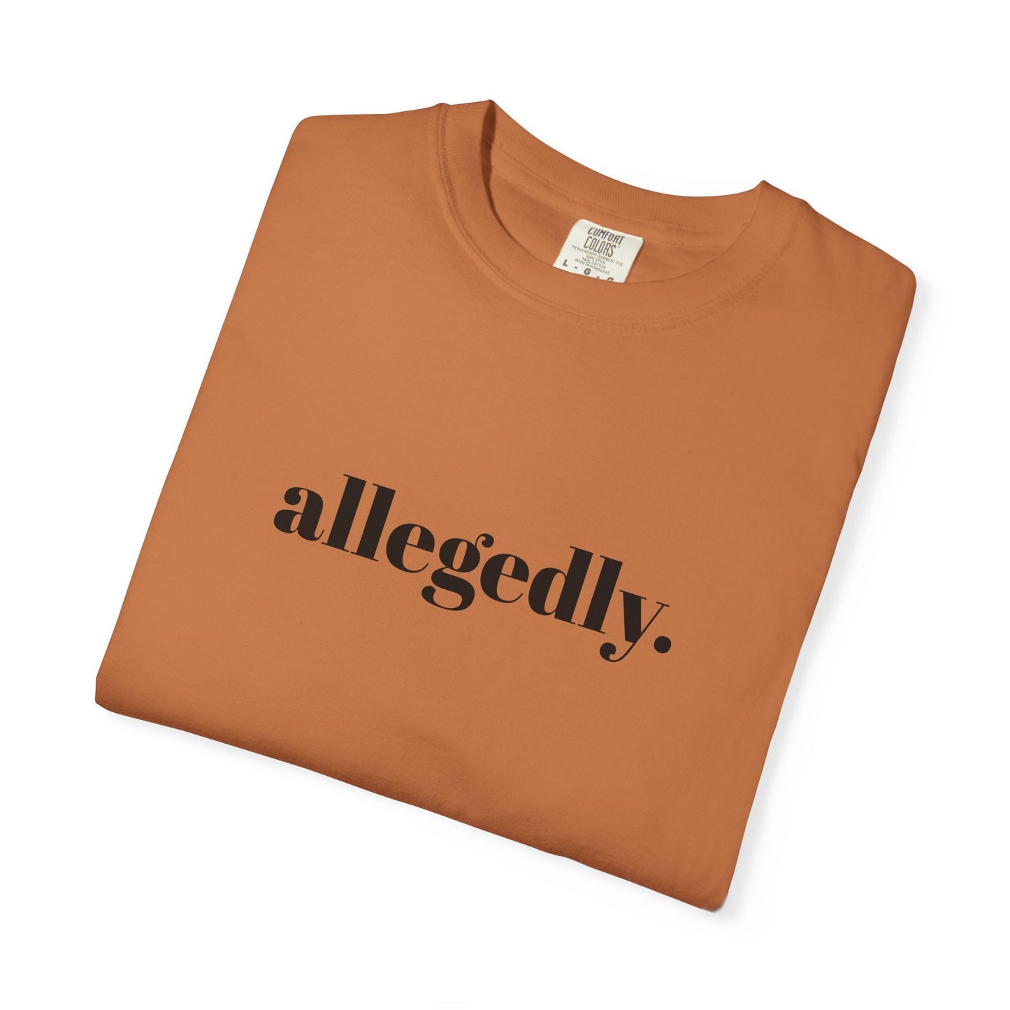 Trendy Allegedly T-Shirt, Funny Gift for Friends, Casual Wear, Statement Shirt, Unisex Apparel for Everyday Style