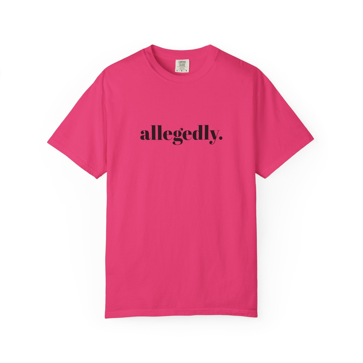 Trendy Allegedly T-Shirt, Funny Gift for Friends, Casual Wear, Statement Shirt, Unisex Apparel for Everyday Style