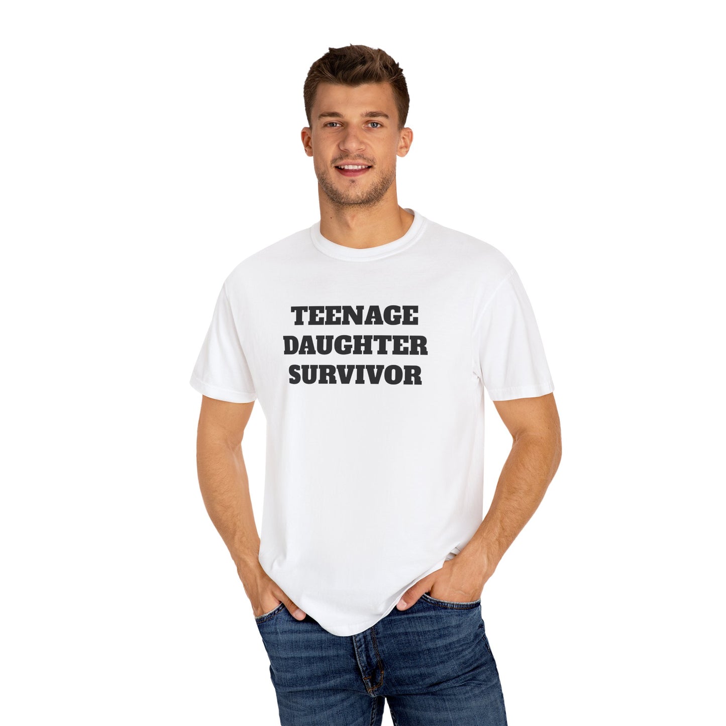 Teenage Daughter Survivor T-Shirt, Humor Tee for Parents, Funny Gift for Moms and Dads, Casual Wear, Parenting Gift, Family Humor Apparel