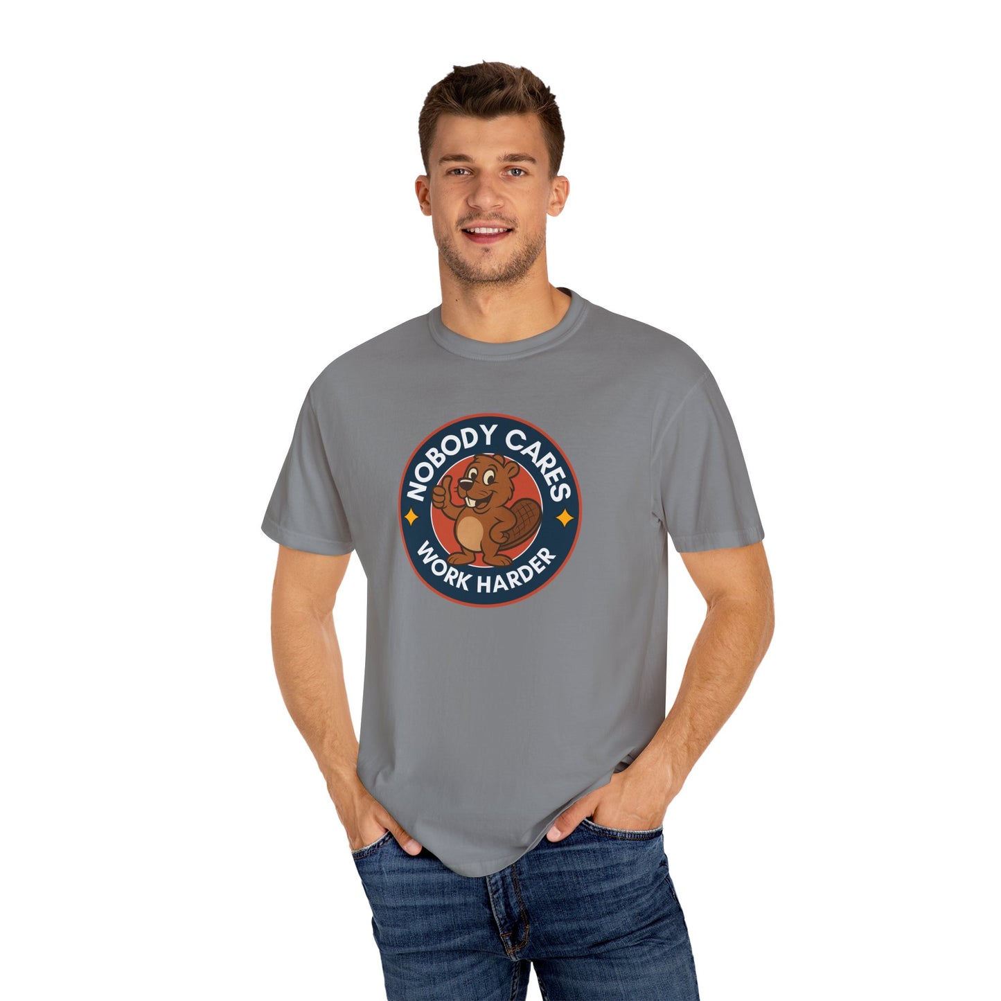 Playful Squirrel Motivation T-Shirt - Casual Tee for Fun Vibes, Gift for Friends, Work Harder Reminder, Birthday Gift, Humor Shirt