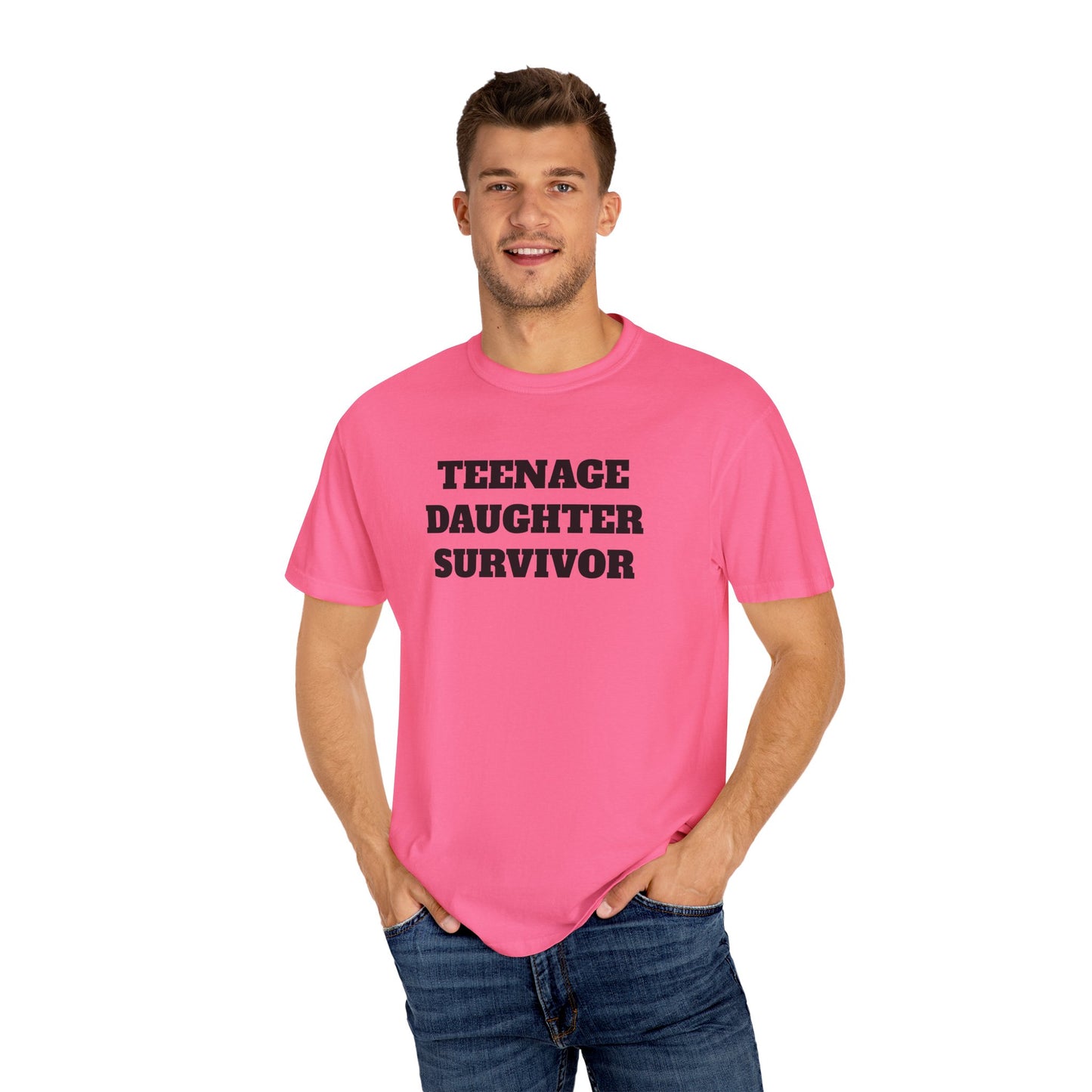 Teenage Daughter Survivor T-Shirt, Humor Tee for Parents, Funny Gift for Moms and Dads, Casual Wear, Parenting Gift, Family Humor Apparel
