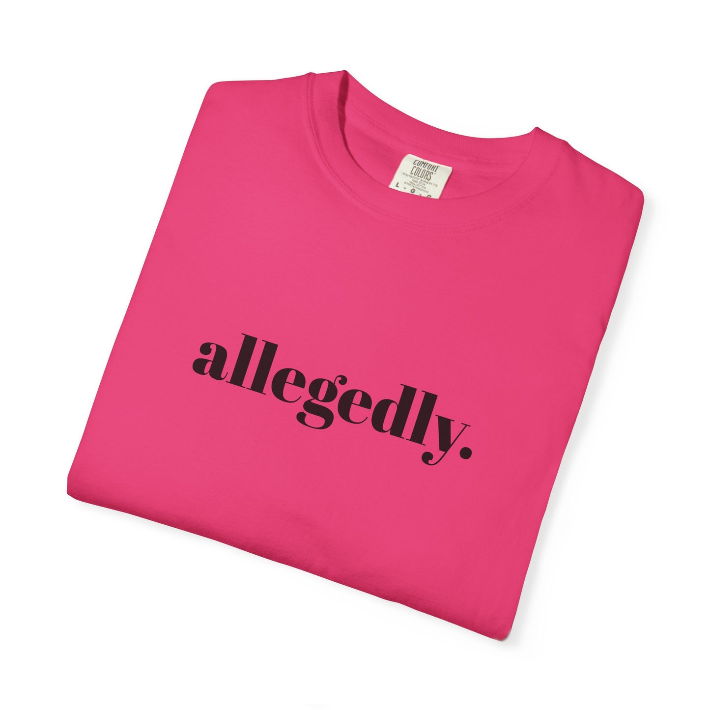Trendy Allegedly T-Shirt, Funny Gift for Friends, Casual Wear, Statement Shirt, Unisex Apparel for Everyday Style