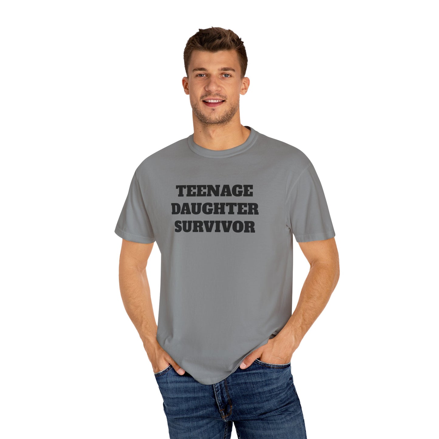 Teenage Daughter Survivor T-Shirt, Humor Tee for Parents, Funny Gift for Moms and Dads, Casual Wear, Parenting Gift, Family Humor Apparel