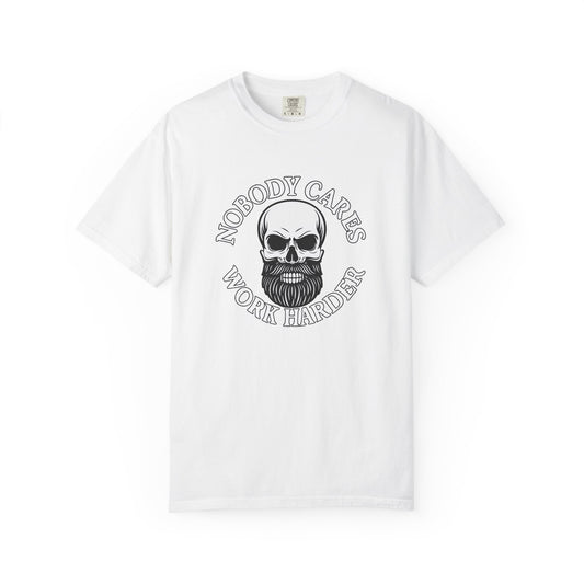 Edgy Unisex T-Shirt - "Nobody Cares, Work Harder" - Motivational Fashion, Gift for Him/Her, Street Style, Casual Wear, Unique Graphic Tee